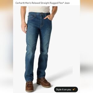 Carhartt Men's Relaxed Fit Blue Jeans 46 X 30 NWT Rugged Flex Straight Work Wear